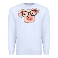 White pig with glasses Premium Sweatshirt - RanaPortraitStore