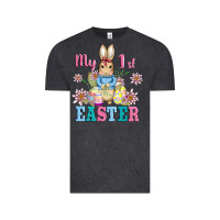 My First Easter With Baby Bunny And Eggs Vintage Tee | Teevron