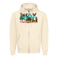 Sandshell Farm Animals Truck Zipper Hoodie - BundleAndBundleShop