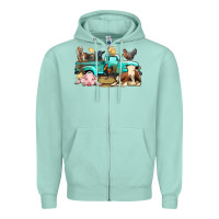 Farm Animals Truck Zipper Hoodie | Teevron
