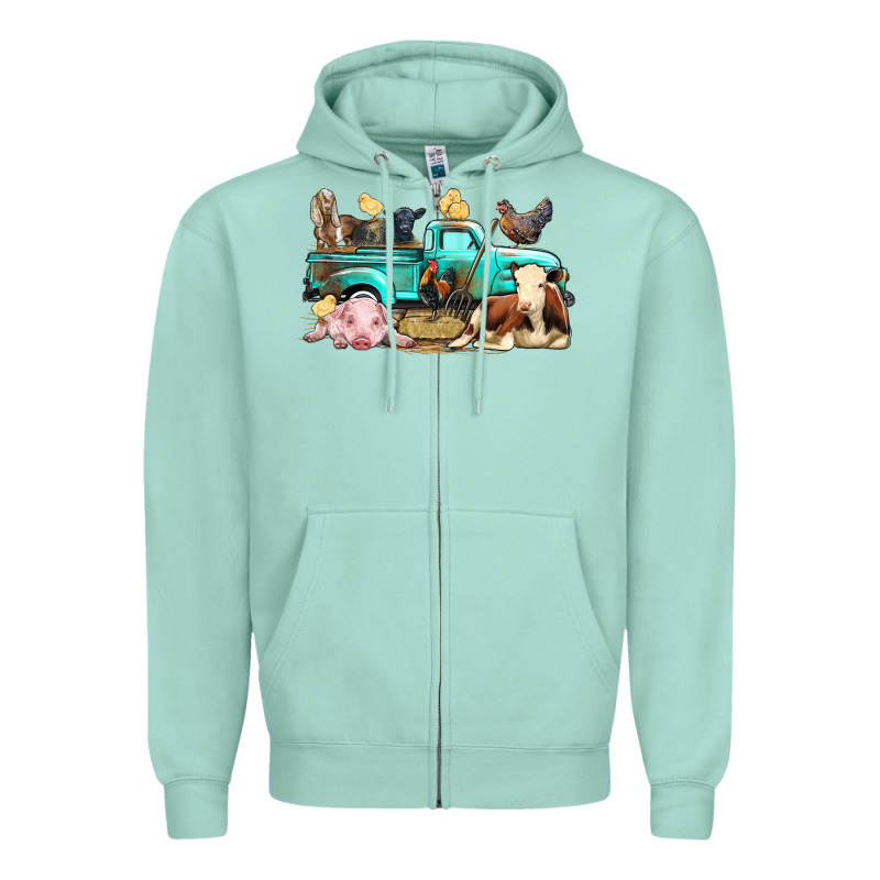 Farm Animals Truck Zipper Hoodie by BundleAndBundleShop | Teevron