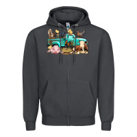 Smoke Farm Animals Truck Zipper Hoodie - BundleAndBundleShop