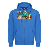 True Royal Farm Animals Truck Zipper Hoodie - BundleAndBundleShop