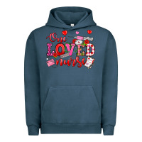 Pigment Midnight Navy one loved nurse valentine's day Urban Hoodie - OliviaCreatesArt