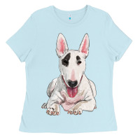 Baby Blue bull terrier Ladies Tee - RanaPortraitStore