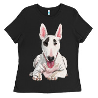 Black bull terrier Ladies Tee - RanaPortraitStore