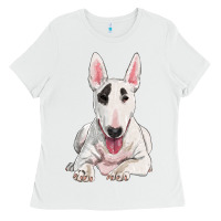 White bull terrier Ladies Tee - RanaPortraitStore