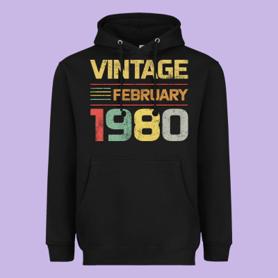 Born In 1980 Vintage February Heavyweight Hoodie Designed By Bettercallsaul