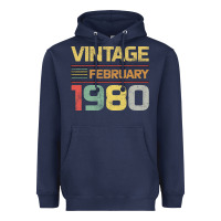 Navy Born in 1980 Vintage February Heavyweight Hoodie - Bettercallsaul