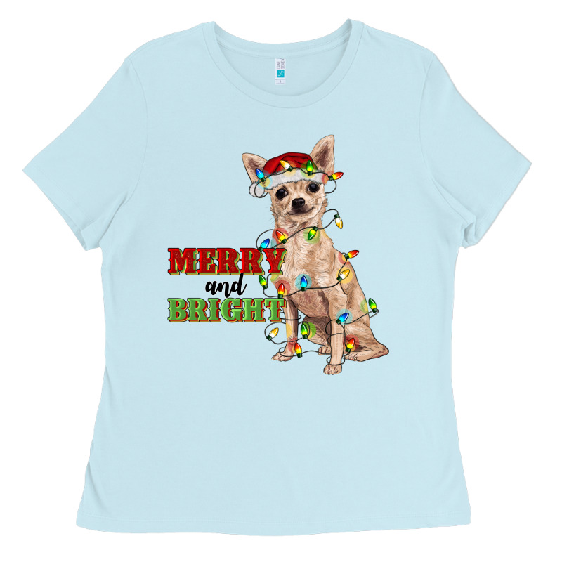 Merry And Bright Chihuahua Ladies Tee by RanaPortraitStore | Teevron
