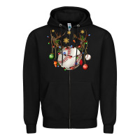 Black Baseball Horn Christmas Zipper Hoodie - BundleAndBundleShop