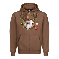 Chestnut Baseball Horn Christmas Zipper Hoodie - BundleAndBundleShop
