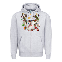 Heather Grey Baseball Horn Christmas Zipper Hoodie - BundleAndBundleShop