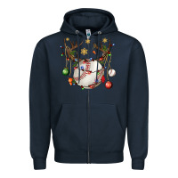 Navy Baseball Horn Christmas Zipper Hoodie - BundleAndBundleShop