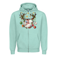 Seafoam Baseball Horn Christmas Zipper Hoodie - BundleAndBundleShop