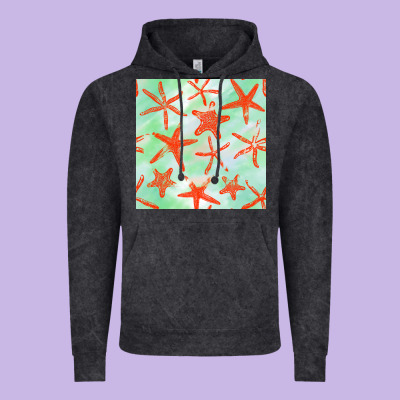 Starfish Seamless Pattern Vintage Hoodie Designed By Bundleandbundleshop