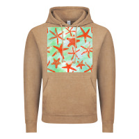 Vintage Coffee starfish seamless pattern Vintage Hoodie - BundleAndBundleShop