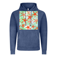 Vintage Denim starfish seamless pattern Vintage Hoodie - BundleAndBundleShop