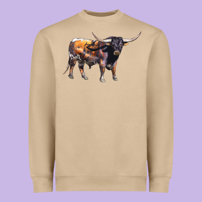 Texas Longhorn Bull Heavyweight Sweatshirt Designed By Lillyallendesigns