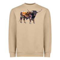 Mushroom Texas Longhorn Bull Heavyweight Sweatshirt - LillyAllenDesigns