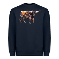 Navy Texas Longhorn Bull Heavyweight Sweatshirt - LillyAllenDesigns