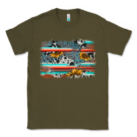 Army Green serape cowhide sunflower background Classic Tee - AdoDesignShop