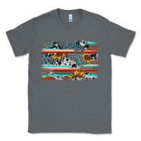 Charcoal Heather serape cowhide sunflower background Classic Tee - AdoDesignShop