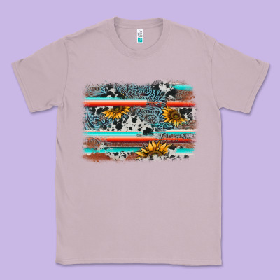 Serape Cowhide Sunflower Background Classic Tee Designed By Adodesignshop
