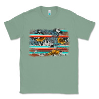 Sage serape cowhide sunflower background Classic Tee - AdoDesignShop
