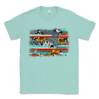 Seafoam serape cowhide sunflower background Classic Tee - AdoDesignShop