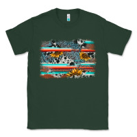 Sports Green serape cowhide sunflower background Classic Tee - AdoDesignShop
