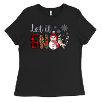 Black let it snow snowman Ladies Tee - JahusDesignShop