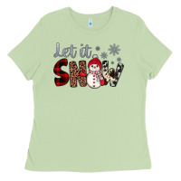 Let It Snow Snowman Ladies Tee | Teevron