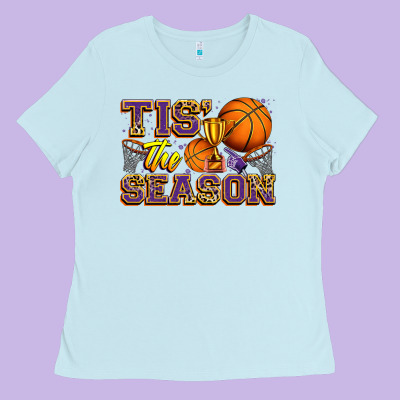 Tis' The Season Basketball Ladies Tee Designed By Zillion Design Studio