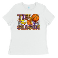 White tis' the season basketball Ladies Tee - Zillion Design Studio