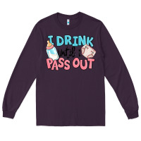 Plum i drink until i pass out baby Long Sleeve Tee - MaliasSmallBusiness