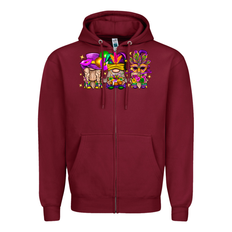 Mardi Gras Gnomies Cakes Flowers And Balloon Zipper Hoodie by BundleAndBundleShop | Teevron