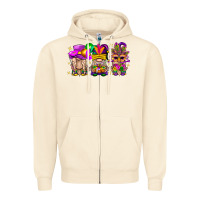 Sandshell Mardi Gras Gnomies Cakes Flowers And Balloon Zipper Hoodie - BundleAndBundleShop