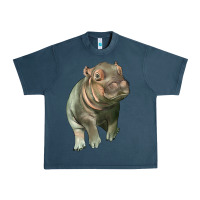 Midnight Navy baby hippo Urban Heavy Tee - LillyAllenDesigns