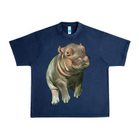 Navy baby hippo Urban Heavy Tee - LillyAllenDesigns