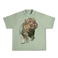 Oil Green baby hippo Urban Heavy Tee - LillyAllenDesigns
