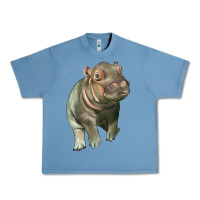 Pebble Blue baby hippo Urban Heavy Tee - LillyAllenDesigns