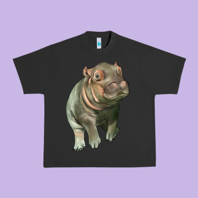 Baby Hippo Urban Heavy Tee Designed By Lillyallendesigns