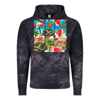Cloud Black tortoise watermelon beach seamless pattern Vintage Hoodie - BundleAndBundleShop
