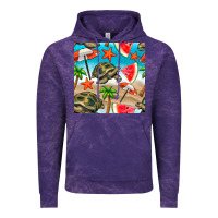 Cloud Purple tortoise watermelon beach seamless pattern Vintage Hoodie - BundleAndBundleShop