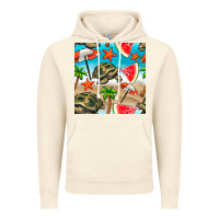 Vintage Artic tortoise watermelon beach seamless pattern Vintage Hoodie - BundleAndBundleShop