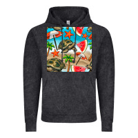 Vintage Black tortoise watermelon beach seamless pattern Vintage Hoodie - BundleAndBundleShop