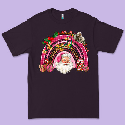 Pink Christmas Rainbow Premium Tee Designed By Adodesignshop