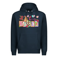 Navy He is risen Premium Hoodie - NancyCooperArtShop