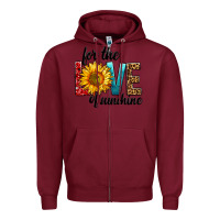 Burgundy For The Love Of Sunshine Zipper Hoodie - BundleAndBundleShop